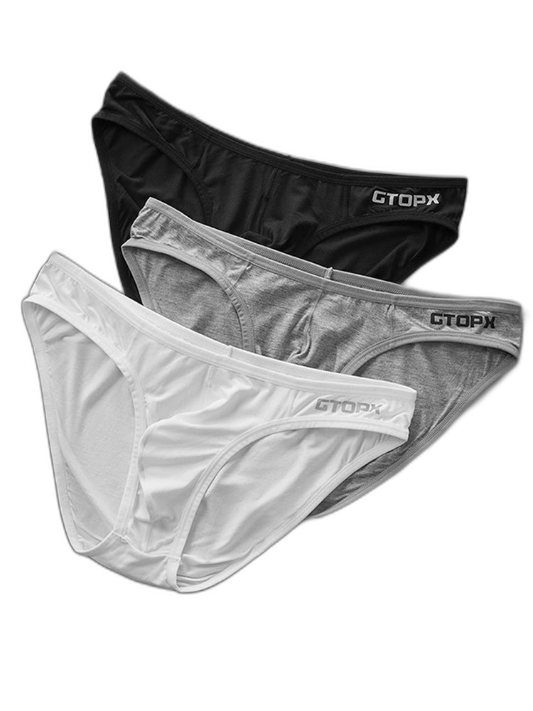 2 Pack Men's U-Shaped Pouch Single Layer Moisture-Wicking Comfortable Sexy Bikini