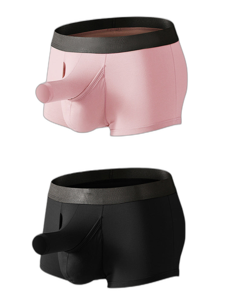Men’s Dual Ball Pouch Trunks With Fly Front