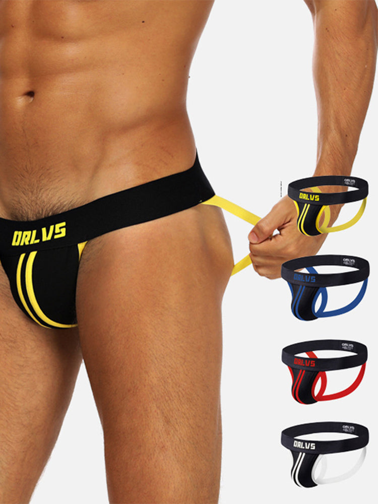 3 Pack Men's U-Pouch Striped Sexy Jockstraps
