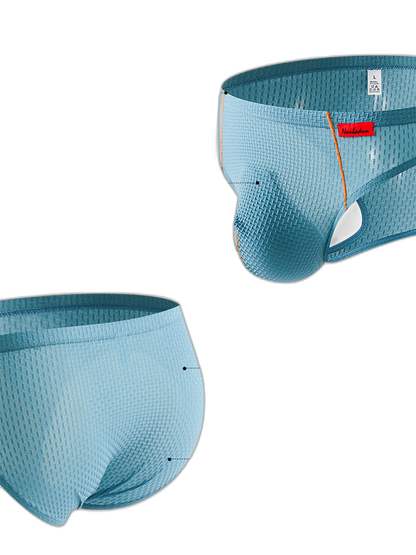 3 Pack Men's Nylon Plaid Lift Hip Briefs Triangle Briefs