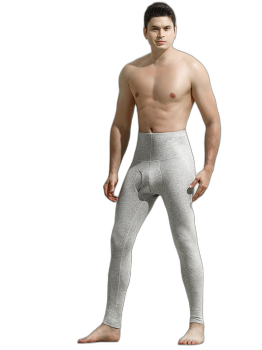 Men's High-rise Cotton Thermal Bottoms With Fly