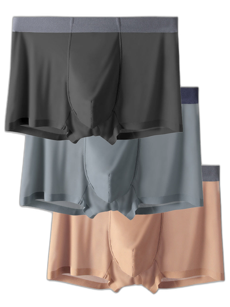 3 Pack Trackless Summer Ultra Thin Pouch Men's Trunks