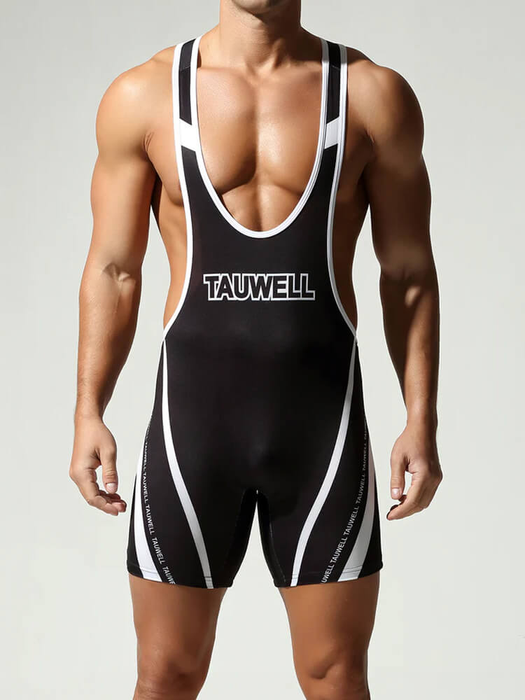 Tauwell Men's Fitness Wrestling Vest Bodysuit