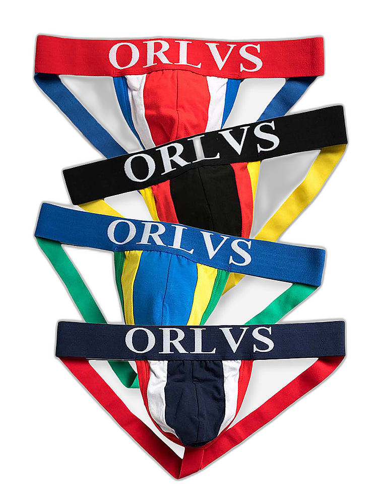 4 Pack Contrast Colors Low Rise Jockstraps