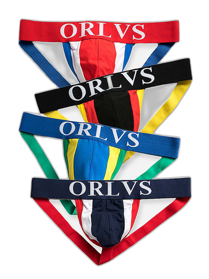 4 Pack Contrast Colors Low Rise Jockstraps
