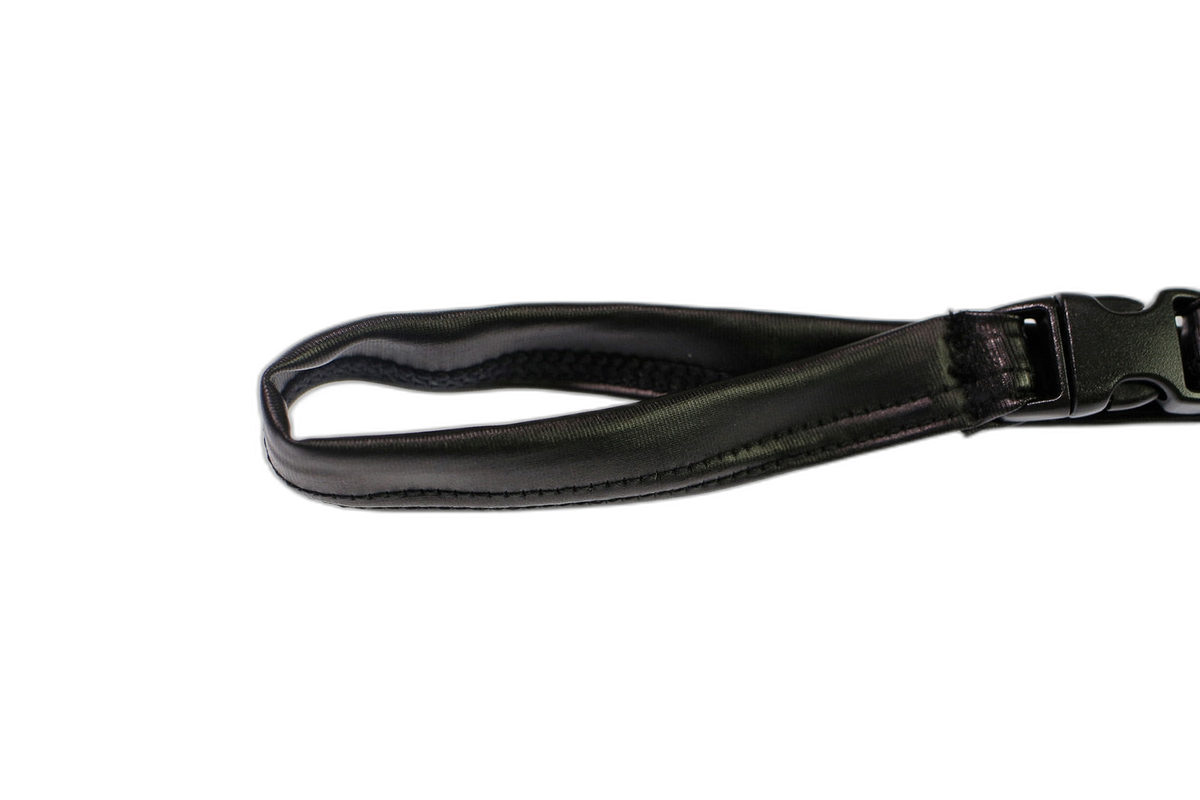 Black PU Leather Buckle-Up Thong