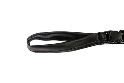 Black PU Leather Buckle-Up Thong