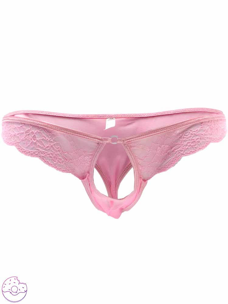 Men's Sheer Lace Stretch Thong