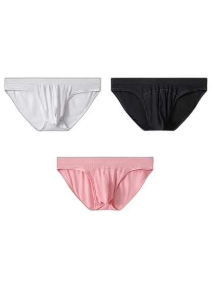 3 Pack Men's Sexy Threaded U-Shaped Briefs