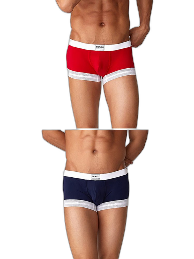 2 Pack Men's Ice Silk Lace Cuff Trunks
