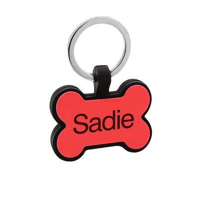 Custom Engraved Silicone Tag Red