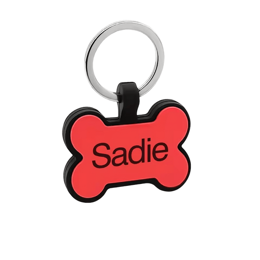 Custom Engraved Silicone Tag Red
