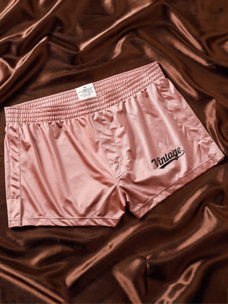 Men's Ice Silk Solid Color Home Boxer Briefs