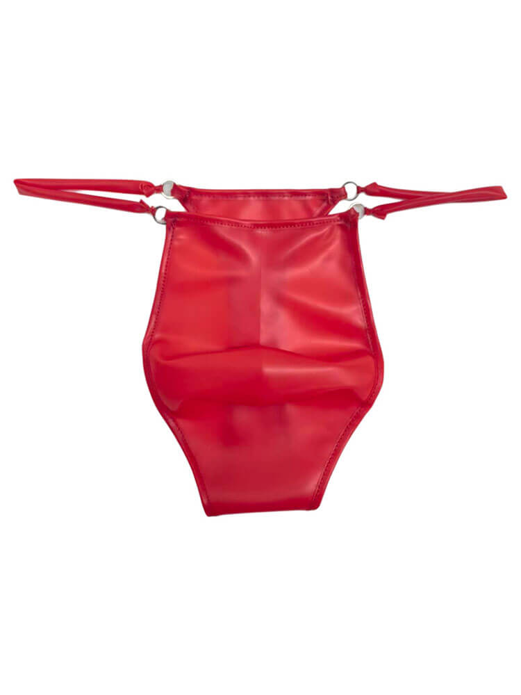 Men's Sexy Thin Straps Low-Rise Latex Thong