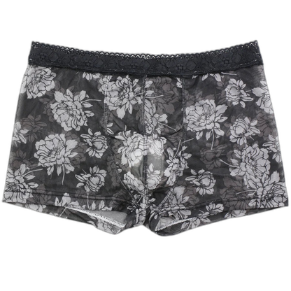 Tight Floral Print Boxer Briefs