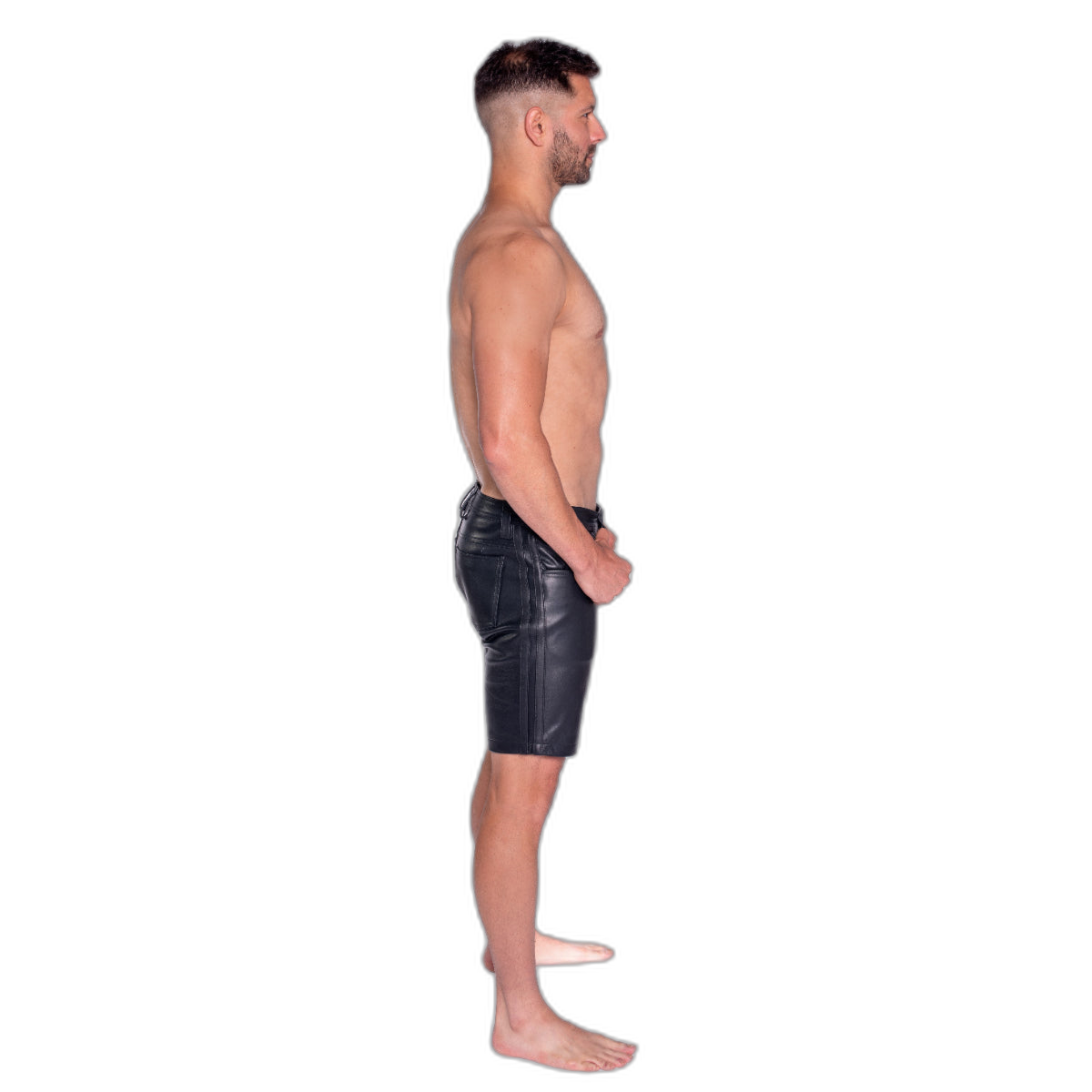 Prowler RED Leather Black Stripe Shorts Black