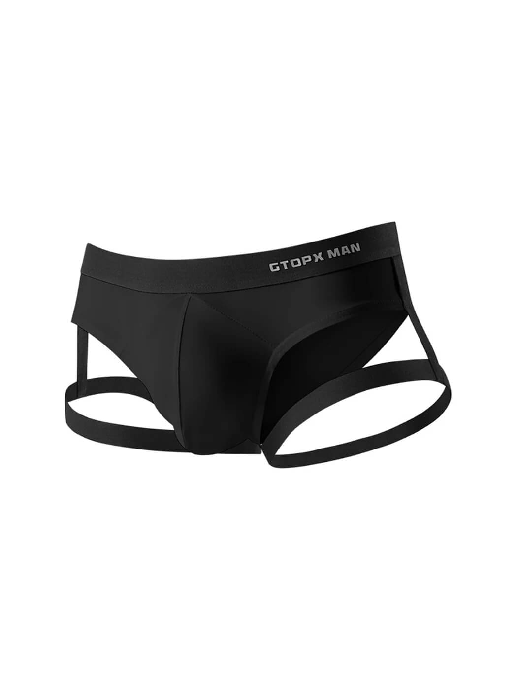 Men's Sexy Low-Rise U Convex Garter Nylon Briefs