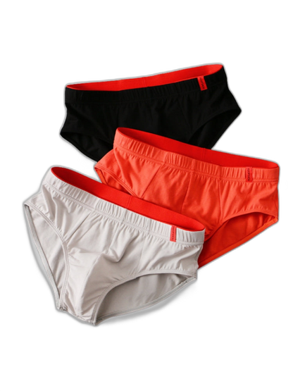 4 Pack Men's Solid Color Cotton Low-Rise Seamless Comfort Briefs
