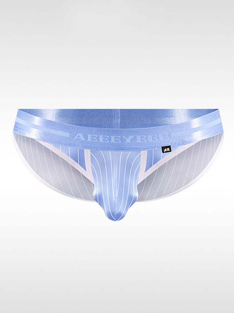 Men's Sexy Low-Rise High-Cut Striped Briefs