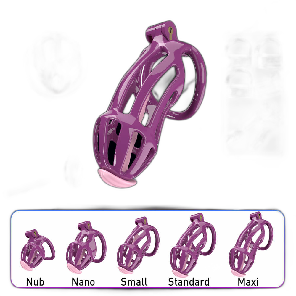 Damian - Resin Chastity Cage - Male Chastity Cage - With Five Rings And Urethral Catheter
