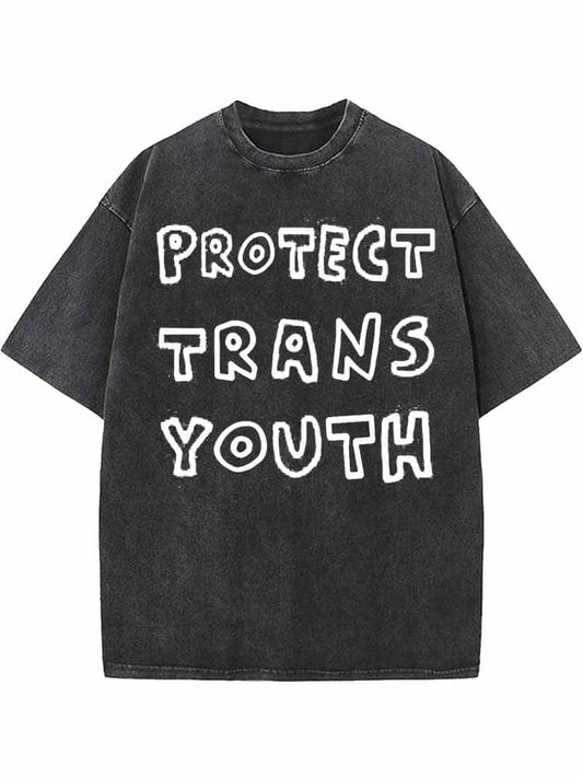 Unisex Protect Trans Youth Vintage Washed T-shirt