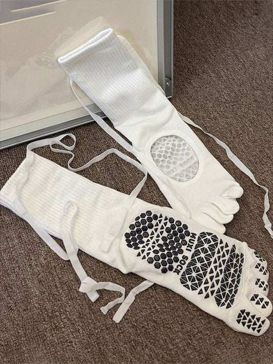Hollow Non-Slip Mid-Calf Toe Socks