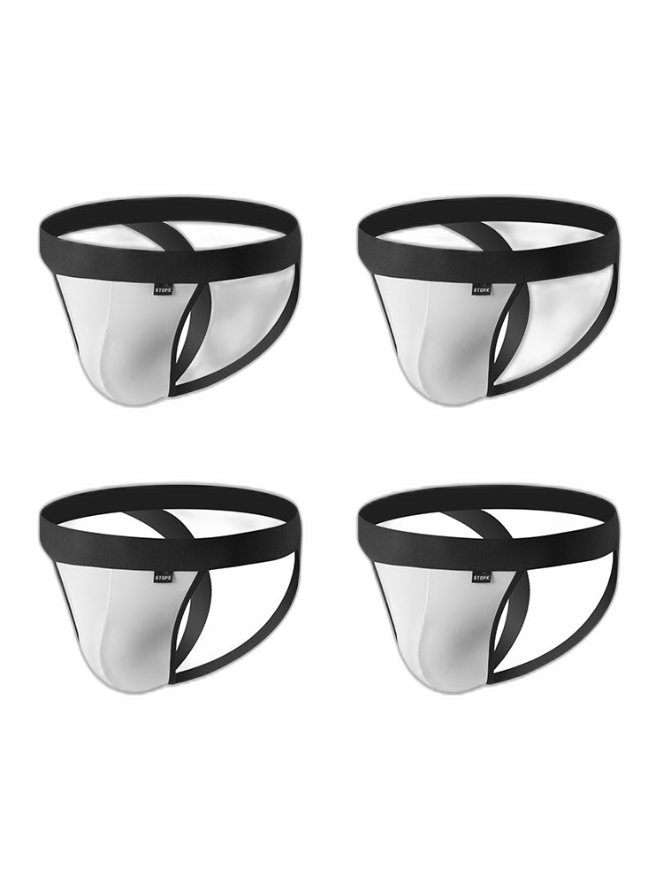 4-pack Men's Ice Silk Quick-Dry Breathable Mesh Jockstrap