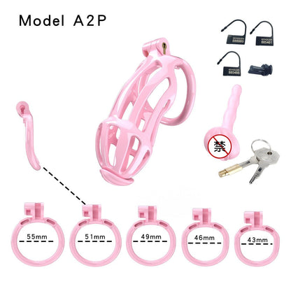 3D Printed Male Chastity Cage – Lightweight Penis Lock with 5 Rings for Erection Control & Bondage Fun