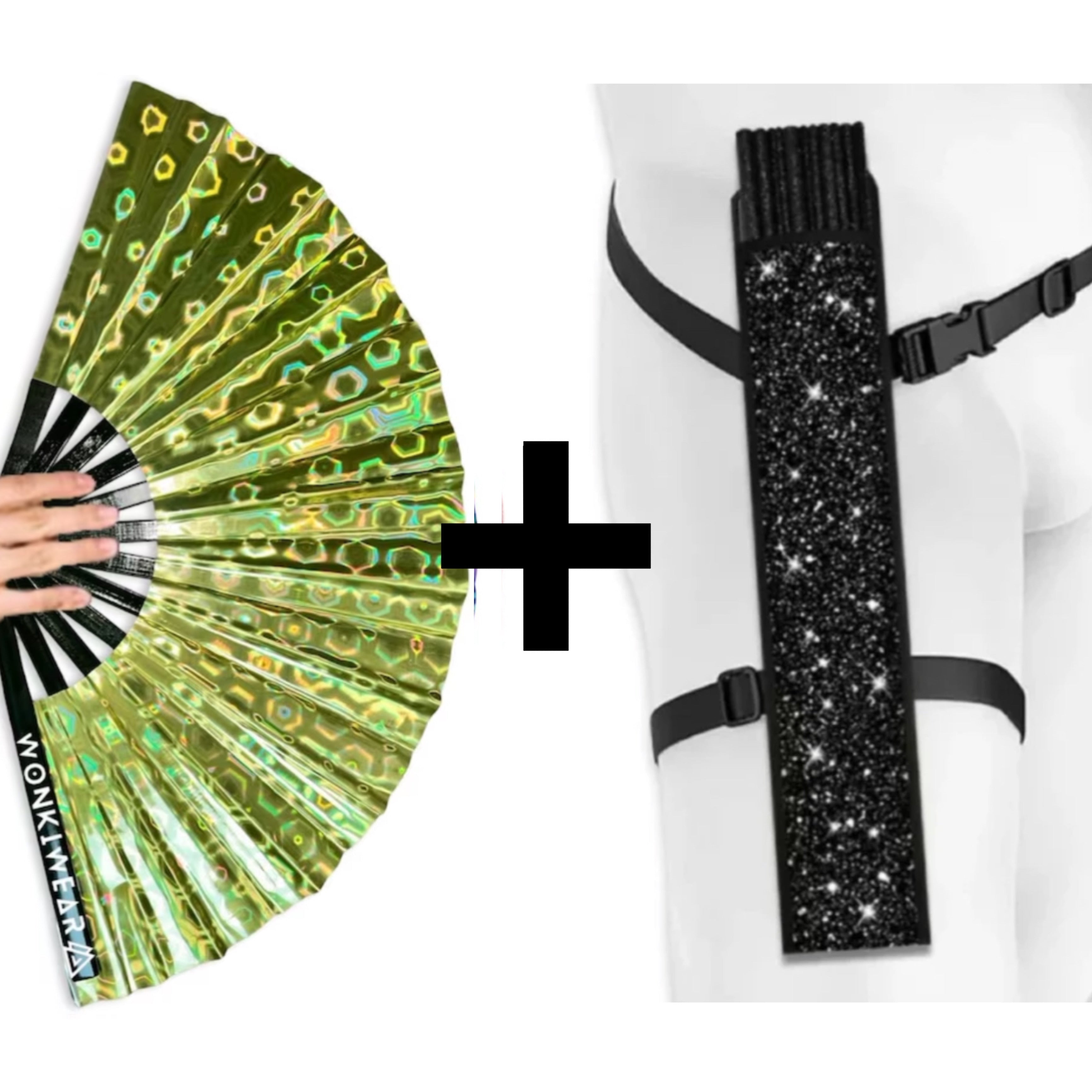 Yellow Holographic XL Festival Fan