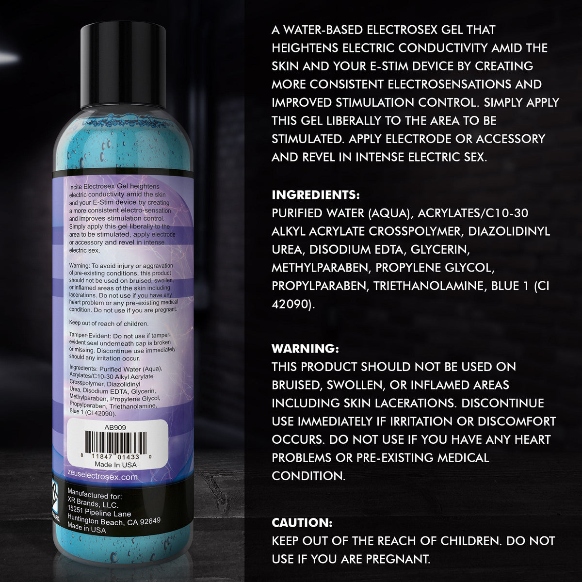 Zeus 8.5oz  Incite Electrosex Gel