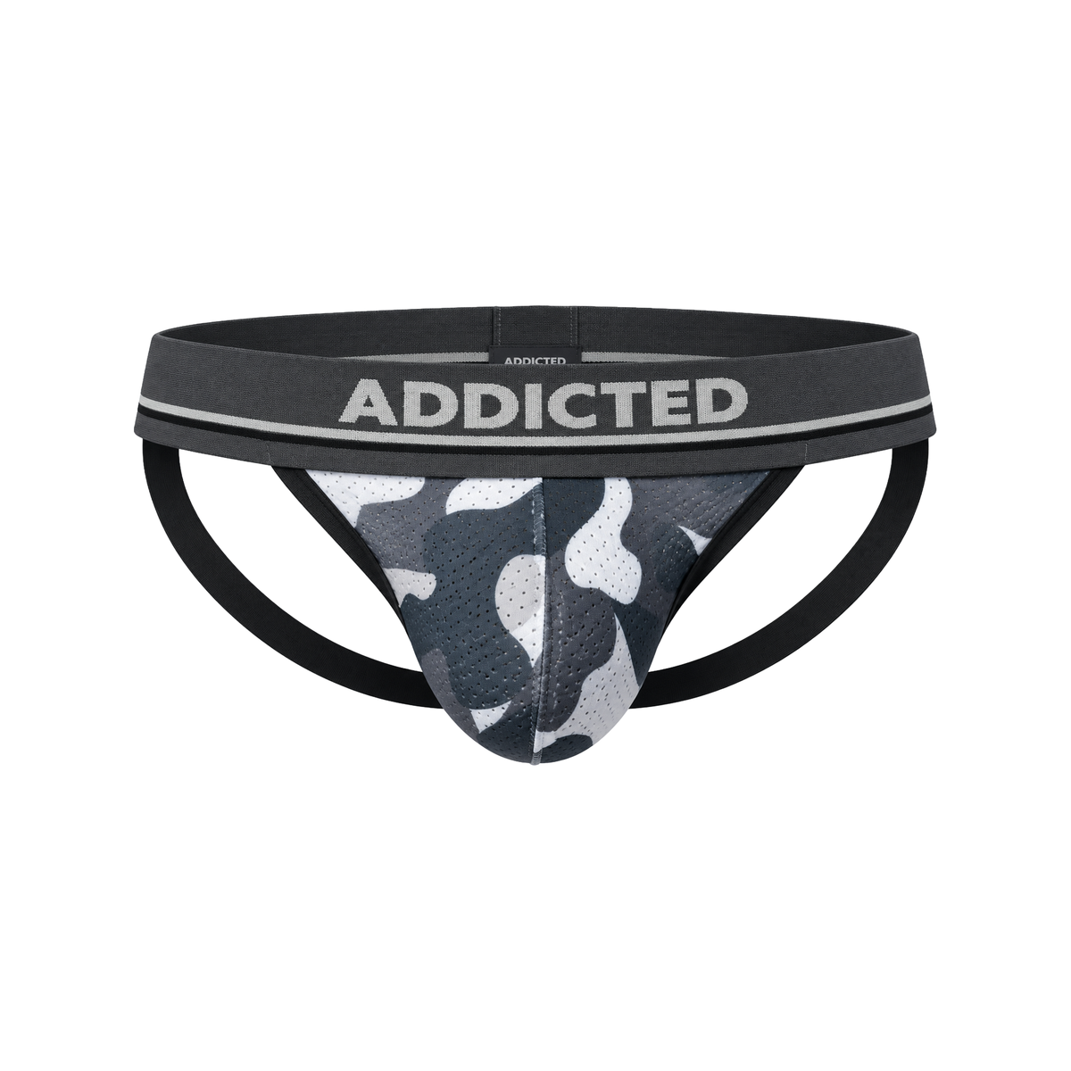 ADDICTED Camo Mesh Push Up Jockstrap Charcoal