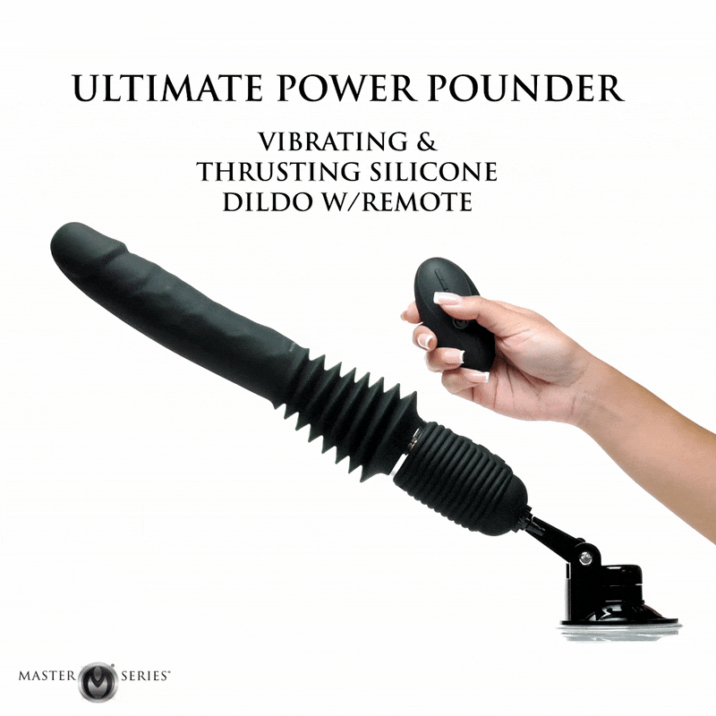 Ultimate Power Pounder Vibrating & Thrusting Silicone Dildo w/ Remote