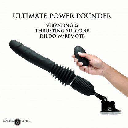 Ultimate Power Pounder Vibrating & Thrusting Silicone Dildo w/ Remote