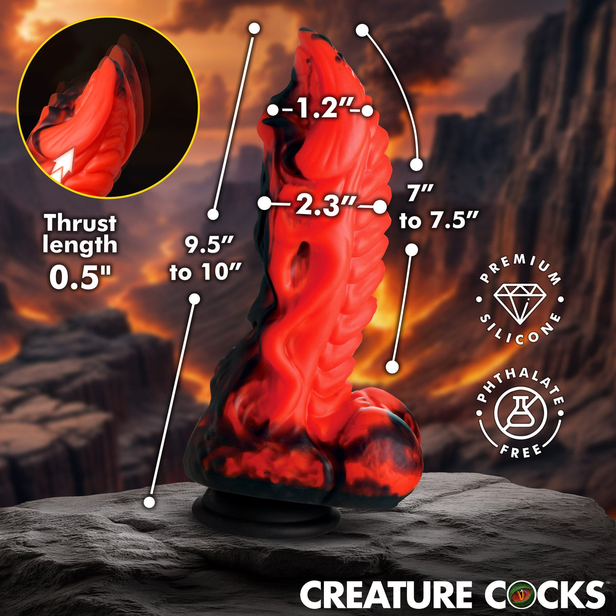 Dragon Thrust Thrusting & Vibrating Silicone Dildo