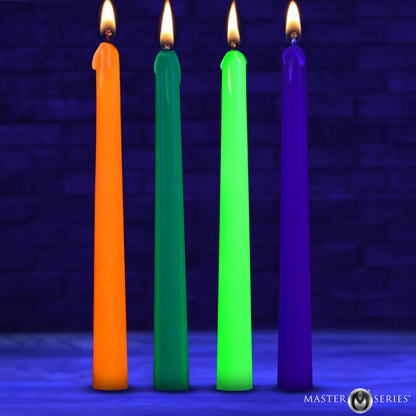 4pk Glow Wax UV Blacklight Reactive Drip Candles