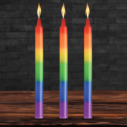 3pk Pride Candles Rainbow Drip Candle