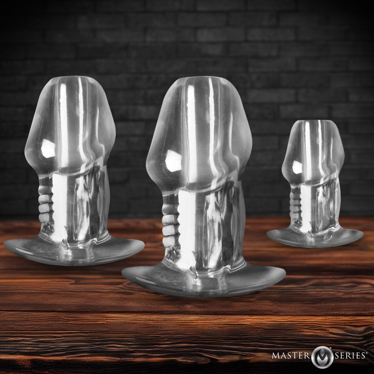 3pc Dicked Clear Hollow Anal Trainer Set