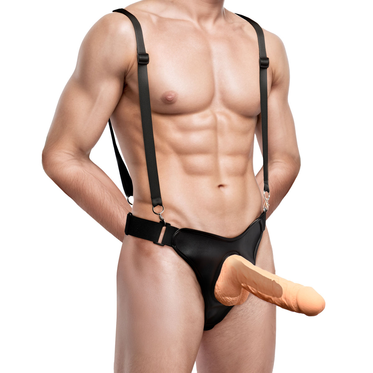 Magnum 9' Hollow Silicone Dildo w/ Harness