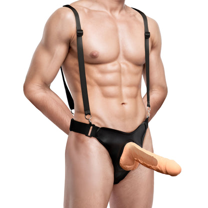 Magnum 9' Hollow Silicone Dildo w/ Harness