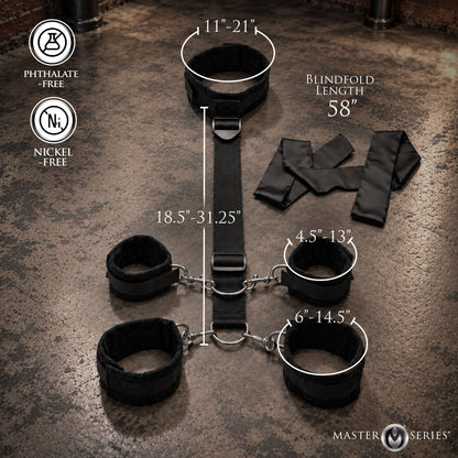 Submission Restraint Neck-Wrist-Ankle Restraints w/ Blindfold