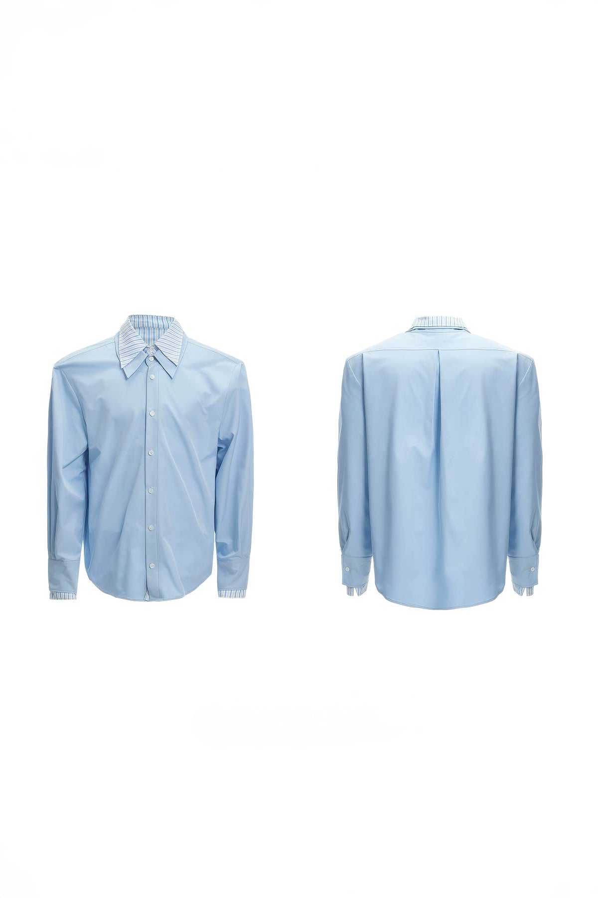 Deconstructed Stripe Shirt - Colorblock Layered Designer Top