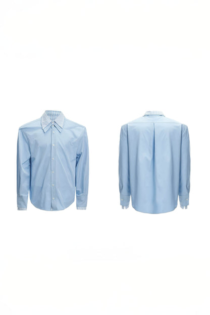 Deconstructed Stripe Shirt - Colorblock Layered Designer Top