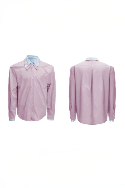 Deconstructed Stripe Shirt - Colorblock Layered Designer Top
