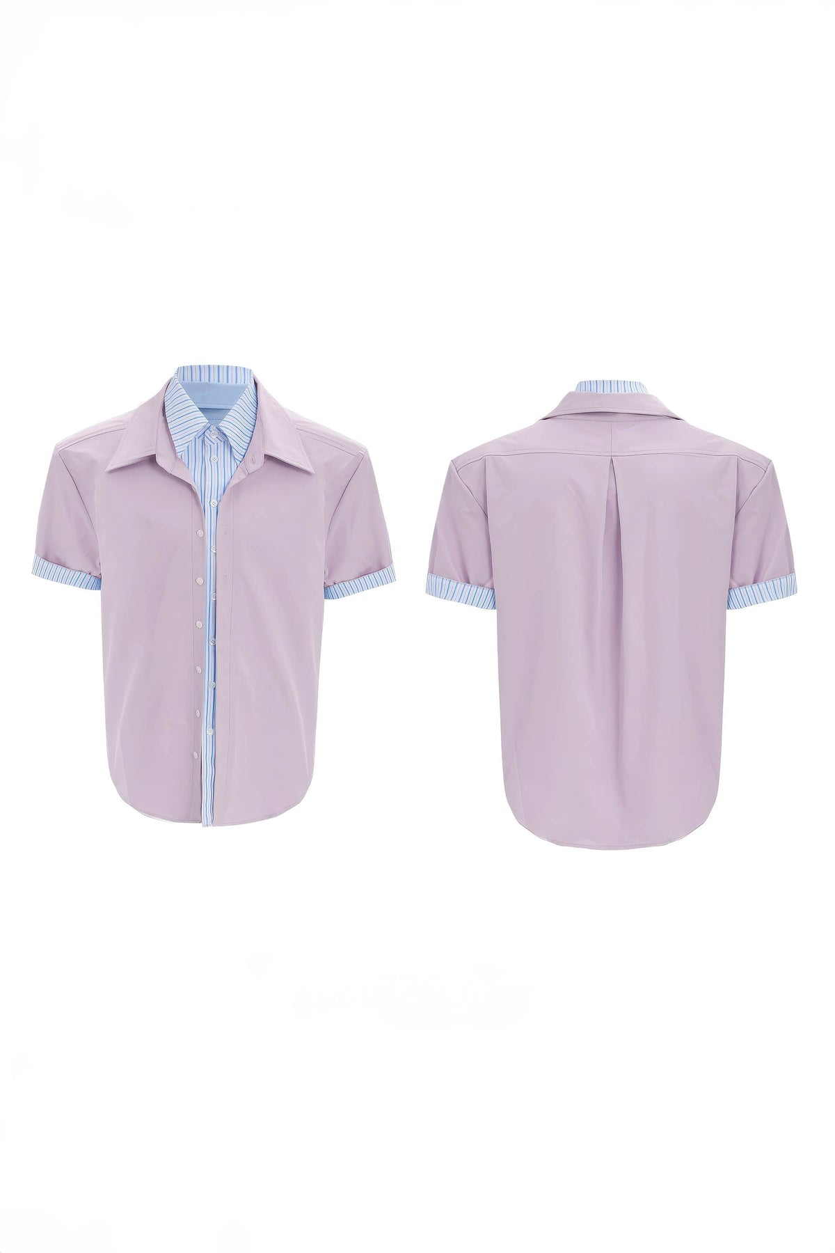 Deconstructed Stripe Shirt - Colorblock Layered Designer Top