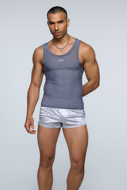 Air Hint Stripe Tank Top Grey