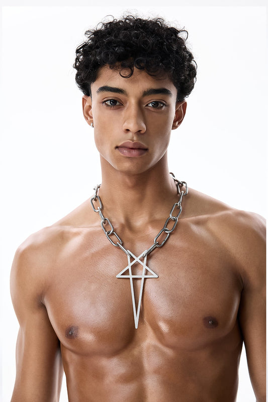 Alloy Arc Pentagram Necklace