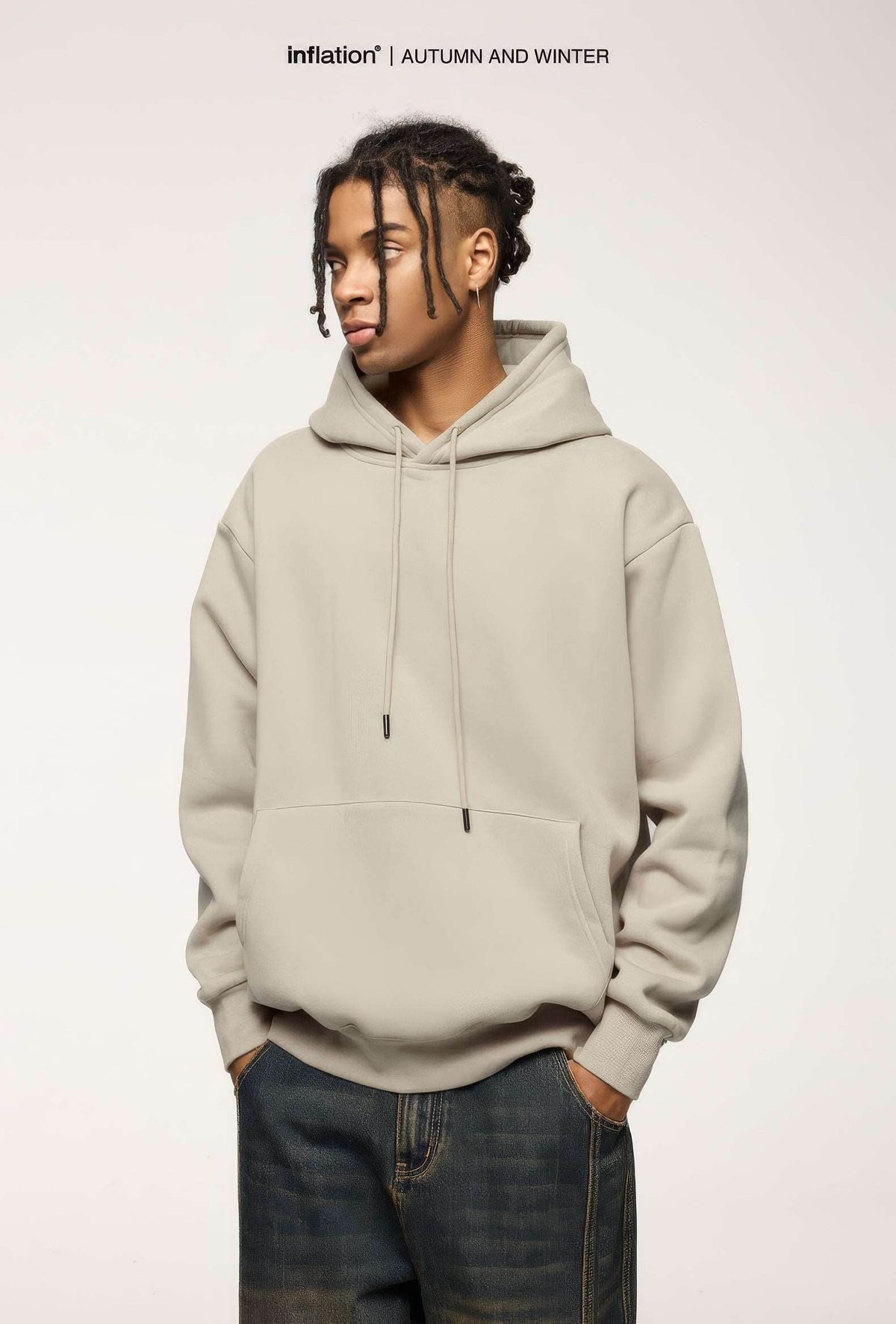 American Style Solid Color 350g Fleece Hoodie