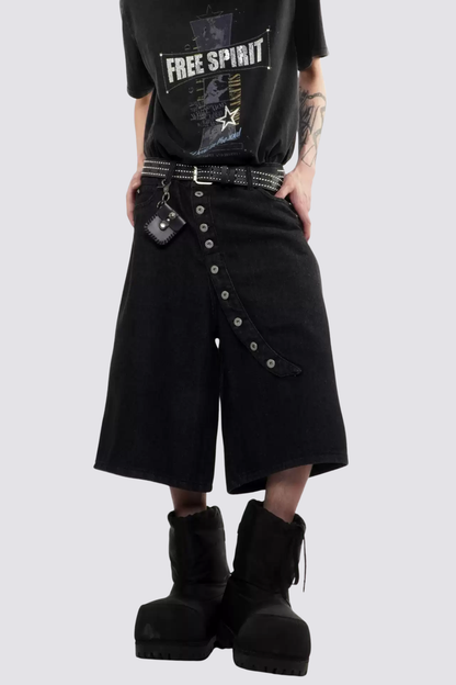 Ash Denim Wide Leg Capri Jeans