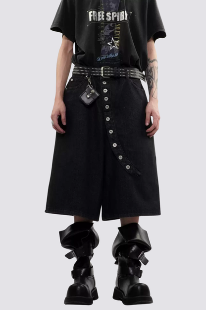 Ash Denim Wide Leg Capri Jeans