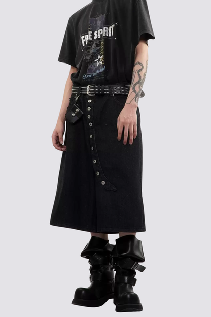 Ash Denim Wide Leg Capri Jeans